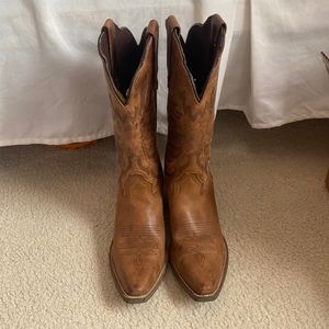 Rawhide snip toe cowboy boots